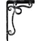 Ekena Millwork Orleans Wrought Iron Bracket, (Single center brace), Antiqued Silver 1 1/2"W x 5 1/2"D x 8"H BKTM01X05X08SOLASV - alternate 3